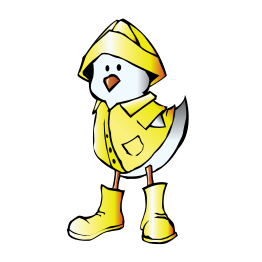 Chick with Raincoat