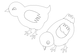 Chickens 002 Vector Coloring