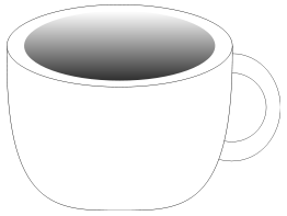 Cup containing a dark beverage