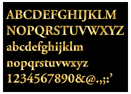 Gold Serif Letters