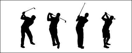 Golf figure silhouettes vector