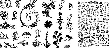 Hundreds of patterns, insects, trees and other vector material