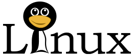 Linux text with funny tux face