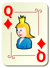 Ornamental deck: Queen of diamonds