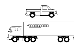 Pickup et camion noirs