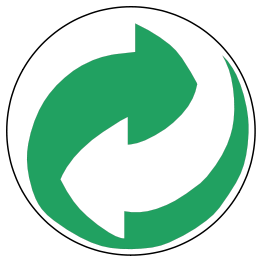 Recycling Symbol Green and White Arrows