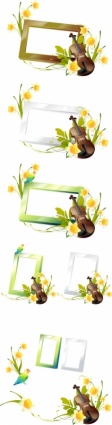 Romantic floral frames with cello