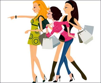 Shopping vector woman