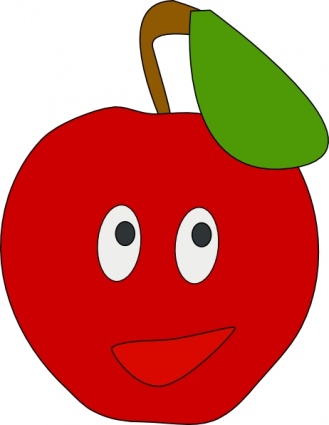 Smiling Apple clip art