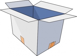 3d Empty Open Box clip art