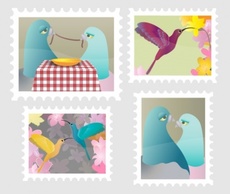 A good start to your birds stamp collection