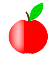 Apple Red with a Green Leaf