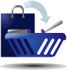 Bag And Basket Vector Icon