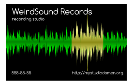 Black businesscard for recording studio