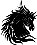 Black Horse With Hair Vector