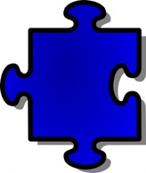 Blue Jigsaw Piece clip art