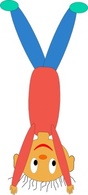 Boy Hand Stand clip art