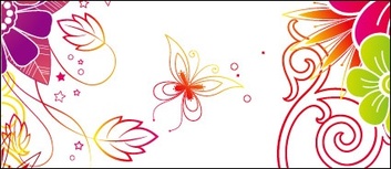 Butterfly flower fashion background