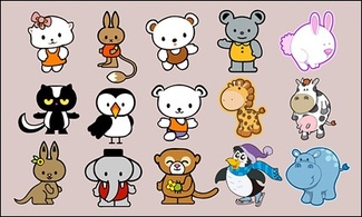 Cartoon animals vector material-2