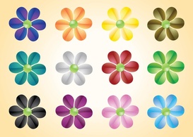 Colorful Flowers Vectors