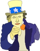 Creepy Uncle Sam clip art