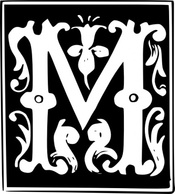 Decorative Letter Set M clip art