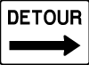 Detour Traffic Vector Sign