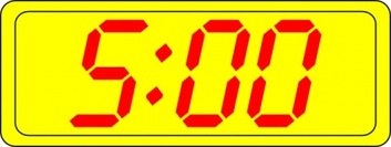 Digital Clock 5:00 clip art