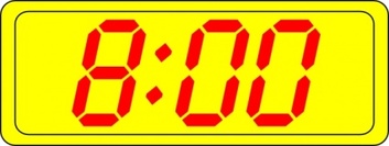 Digital Clock 8:00 clip art