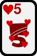 Five Of Hearts clip art