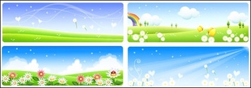 Flower landscape set