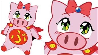 Flying girl pig vector