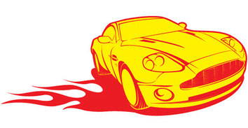 Free vector yellow racing car