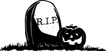 Gravestone With Pumpkin clip art