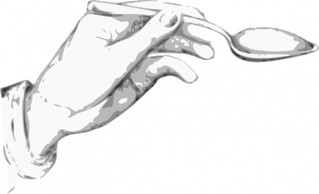 Hand Holding A Spoon clip art