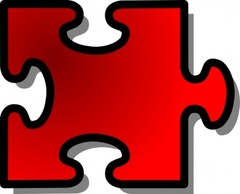 Jigsaw Red 10 clip art