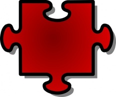 Jigsaw Red Puzzle Piece clip art