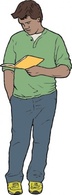 Man Reading clip art