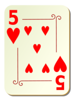 Ornamental deck: 5 of hearts