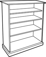 Outline Wooden Furniture Lineart Bookcase Shelf Bookshelf