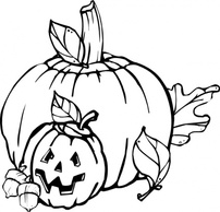 Pumpkins Black And White clip art