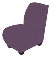 Purple armless chair