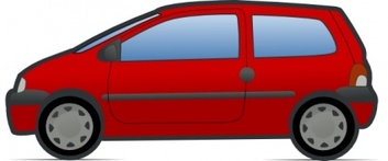 Red And Green Renault Twingo clip art