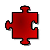 Red Jigsaw piece 07