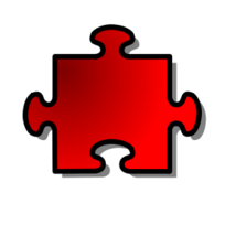 Red Jigsaw piece 08