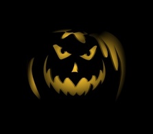 Scary Dark Night Pumpkin Ghost Lantern clip art