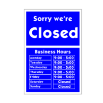 Sorry we're closed