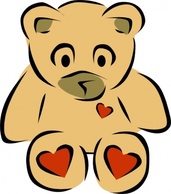 Teddy Bears With Hearts clip art