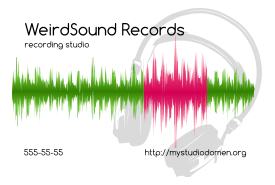 White businesscard for recording studio