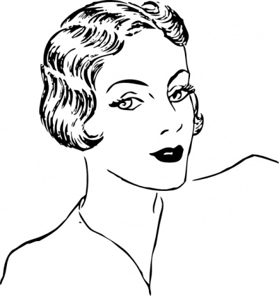 Woman Bob Haircut clip art